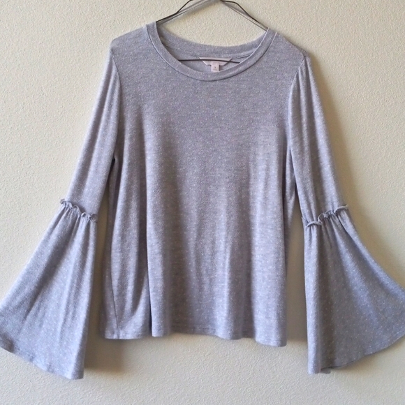 LC Lauren Conrad Tops - LC Conrad Grey Bell Sleeve Top Small